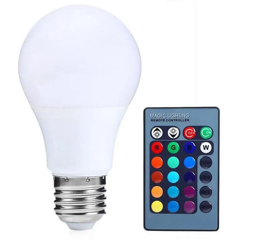 RGB E27 Светодиодные лампы E27 RGB светодиодный лампы 30 Вт RGB светодиодный настенный светильник 85-265 V Светодиодный фонарь разноцветный с 24-мя клавишами РЧ пульт дистанционного управления Управление Люстра для Гостиная - Испускаемый цвет: RGB E27