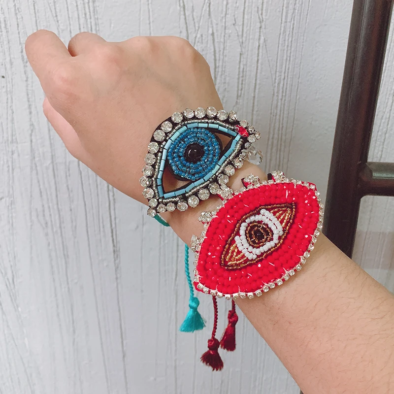 Регулируемый Злой Глаз сердце браслет MIYUKI браслет Pulseras Mujer Винтаж ручной работы хрустальные браслеты с кисточкой для женщин ювелирные изделия