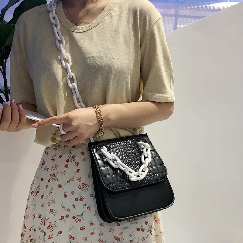 2019 новый сезон: весна лето для женщин Мода крокодил узор плечевой ремень