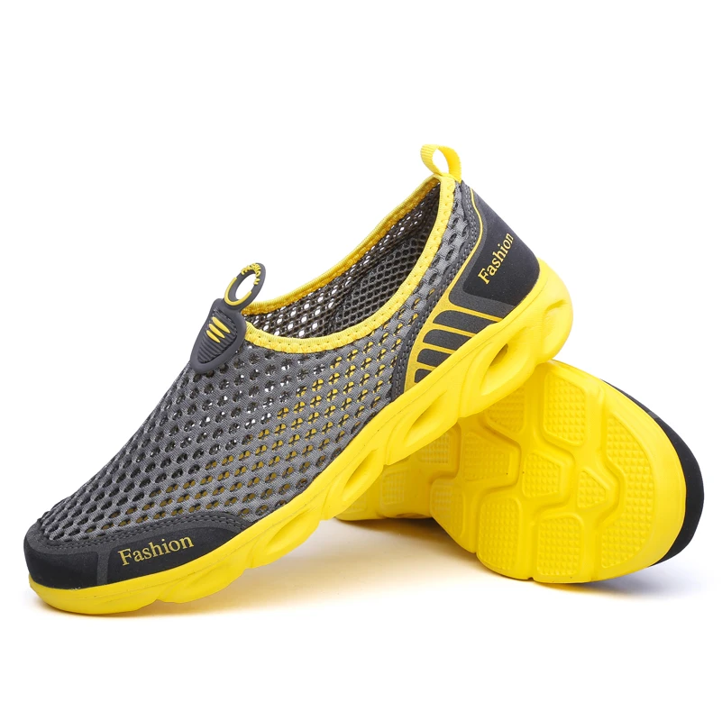 Men Casual Shoes Summer Fashion Men's Breathable Slip On Mesh Soft Comfortable Size 45 | Обувь