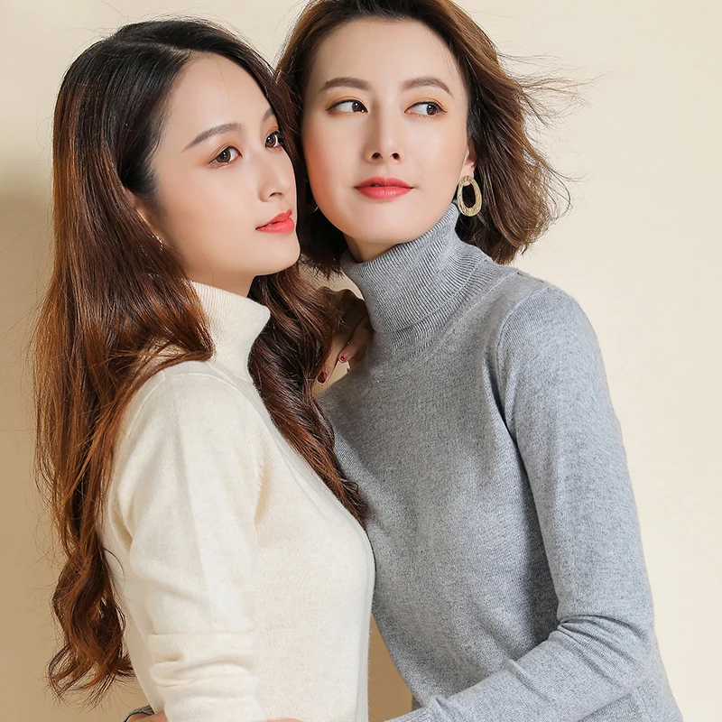 2021 Autumn Winter Cashmere Sweater Women Jumper Pull Femme Hiver Long-Sleeves Knitted Soft Warm Turtleneck Pullovers | Женская одежда