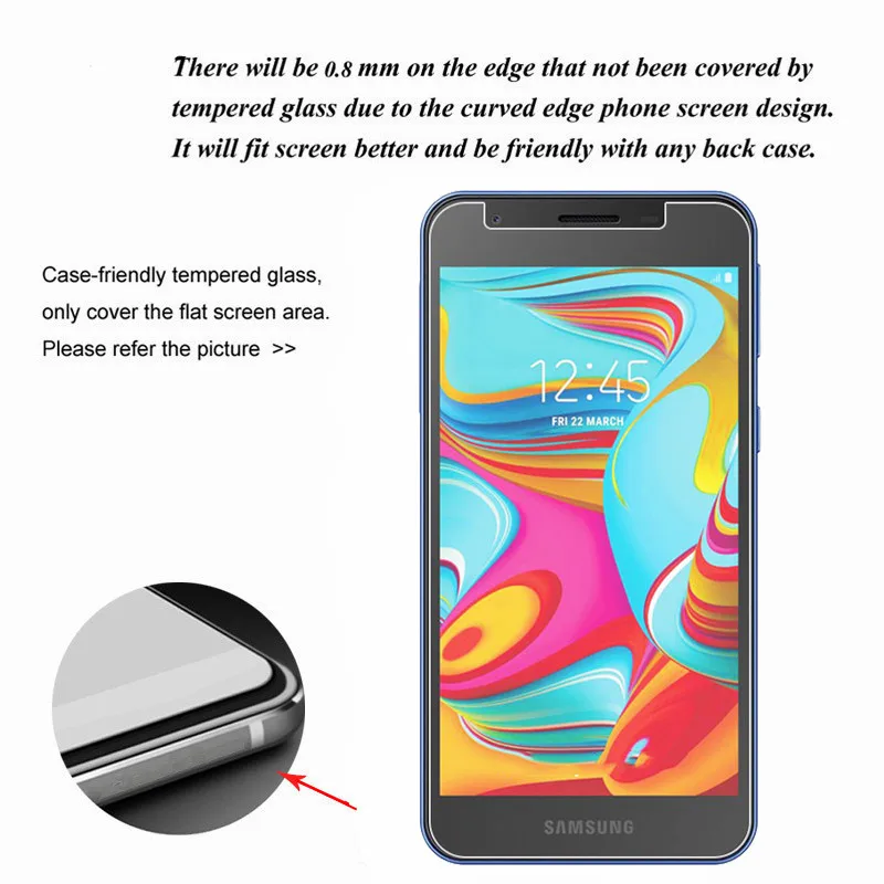Закаленное стекло для Samsung Galaxy A2 2 шт. защита экрана Защитное Core от царапин