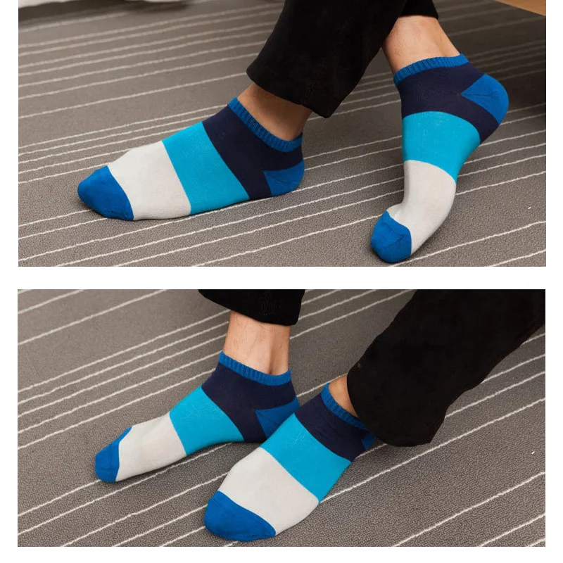 5 пар/партия \ Coton носки до лодыжки Для мужчин Повседневное Цвет Фул плед из