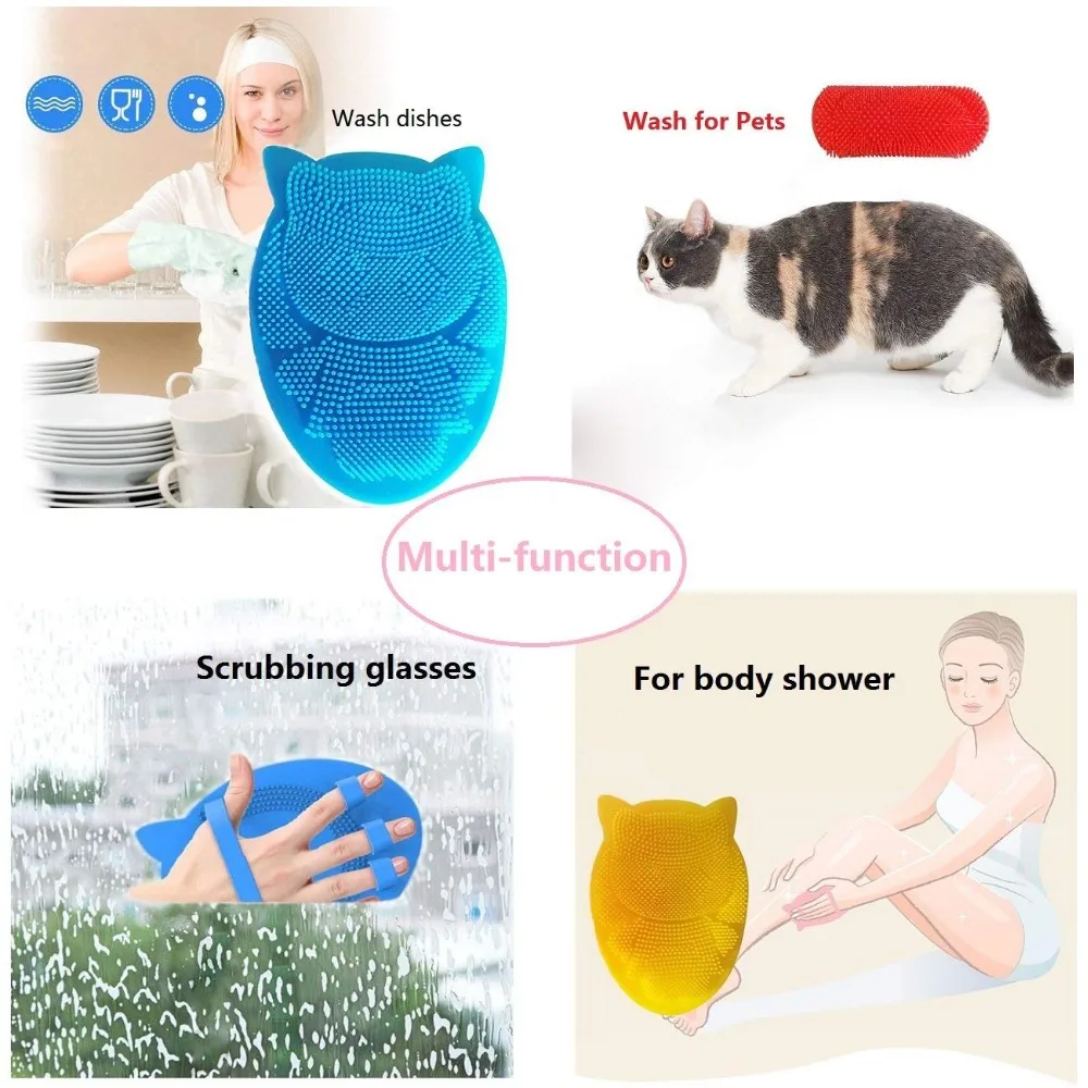 LSHOW 2 шт. силиконовая щетка для ванны скруббер Тела Перчатка антицеллюлитная