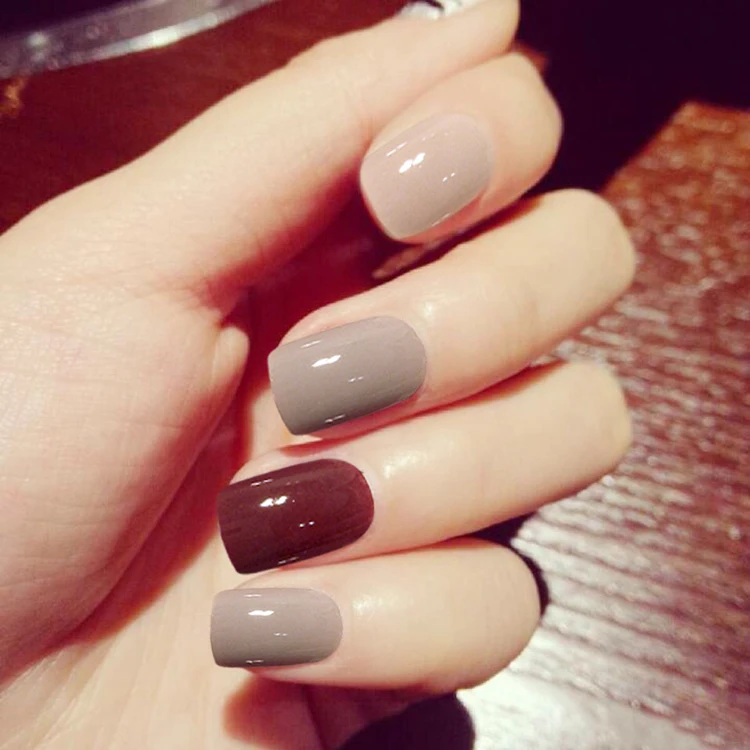 24 шт. изделия для дизайна ногтей цветные накладные ногти Короткие накладки (не