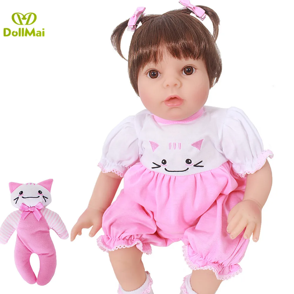 

20Inch Soft Silicone Vinyl Reborn 50cm Doll Real touch Lifelike Newborn bonecas Toddler Birthday Christmas Present hot sale