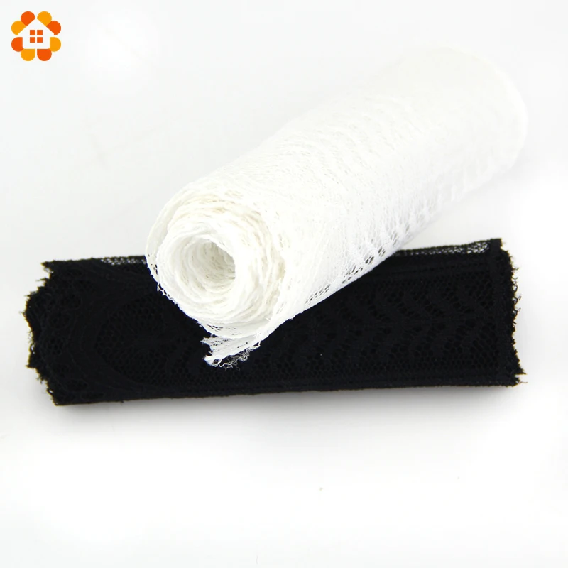 10 ярдов/партия черно белая вышитая кружевная ткань для рукоделия новая продажа