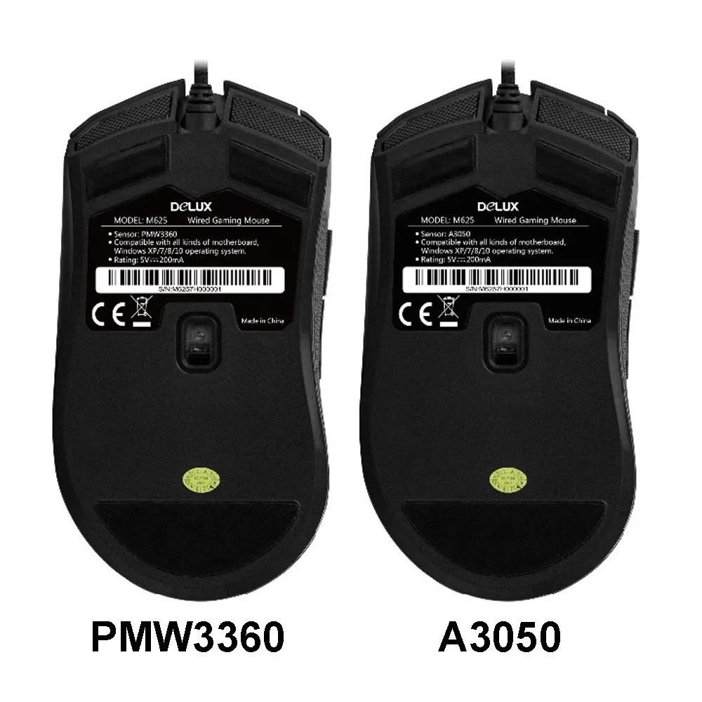 Проводная игровая мышь Delux M625 с цветной RGB подсветкой до 24000 DPI|Мыши| |