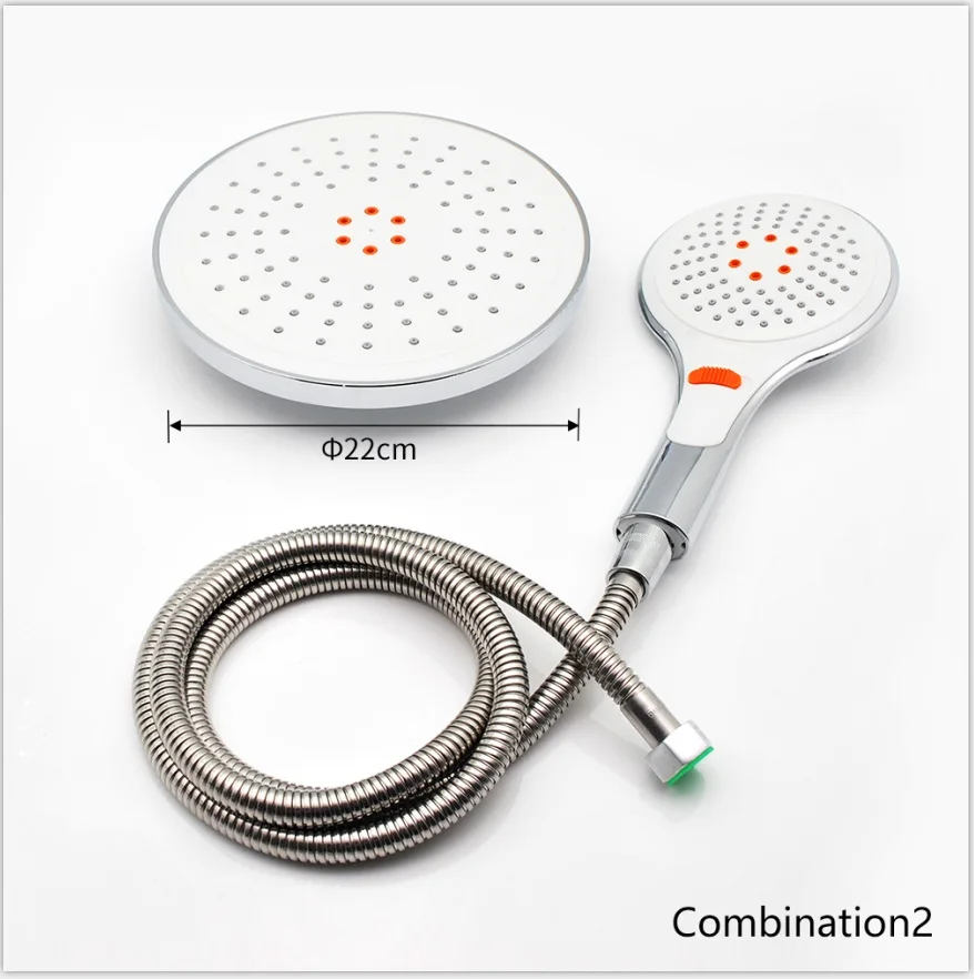 combination2 Новинка 9 дюймов/22 мм ABS Хромированная пластиковая верхняя насадка для душа с распылителем для душа потолочная Душевая насадка для Спа душа ванна кран Набор - Цвет: combination2