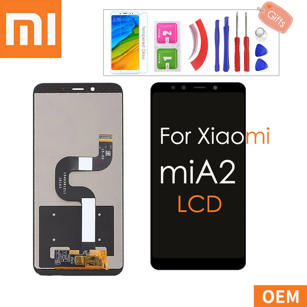 5 99 &quotОригинальный ЖК дигитайзер для XIAOMI Mi A2 сенсорный экран с рамкой Замена Xiaomi 6X