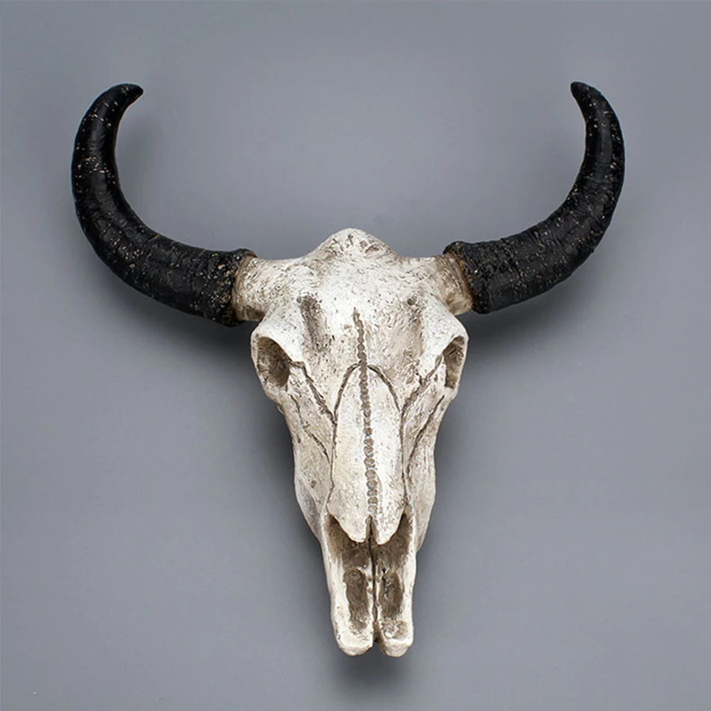 Животное мини реалистичные корова череп дизайн 3D ремесла Современная смола Longhorn