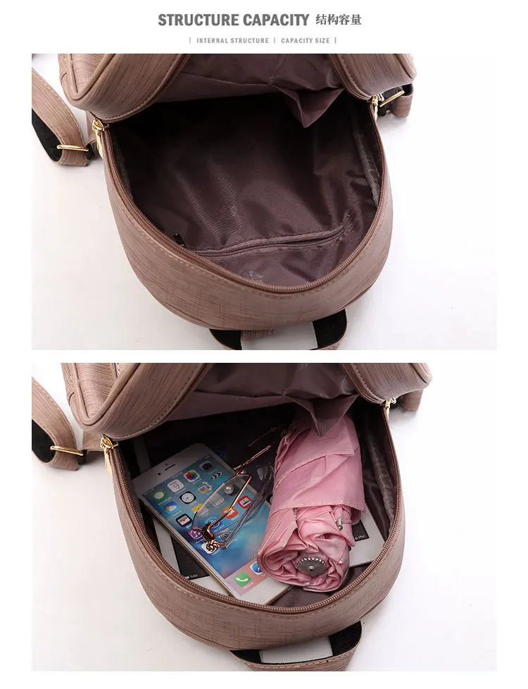3Pcs/Set Women Backpack Set pu leather female fashion casual backpack+bucket bag+purse backpack bags for teenagers girls 48