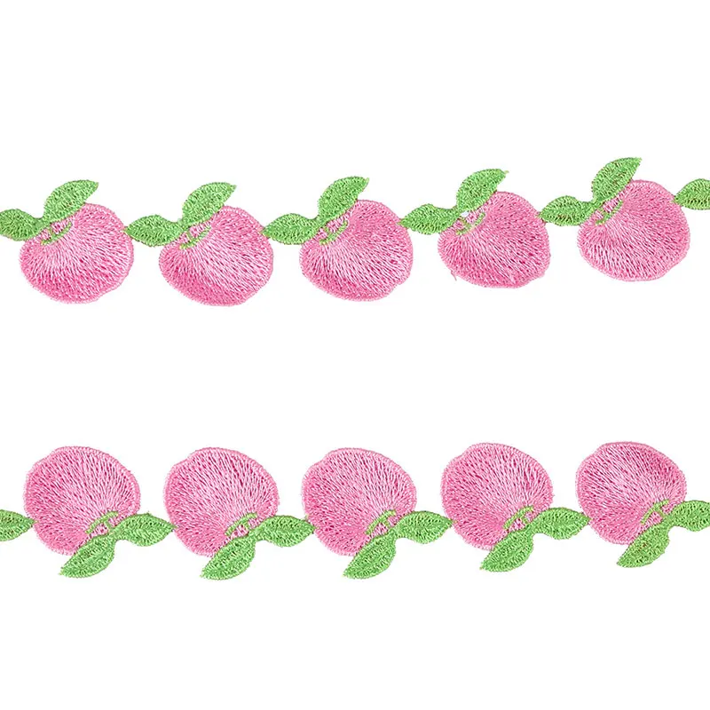 Pink apple Misaya 3D шифон кластер Цветы Кружева платье украшения кружевной ткани аппликация отделка Швейные принадлежности 2 ярдов - Цвет: Pink apple