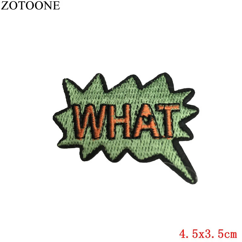 308 ZOTOONE Wow нашивка с вышитыми буквами для одежды DIY железные нашивки для детей дикие аппликации пришитые наклейки для одежды аксессуары - Цвет: 308