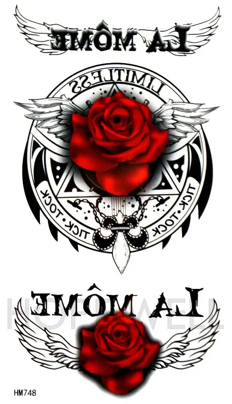 4 шт./лот 3D временные тату наклейки в виде Розовых Бабочек крови красных синих