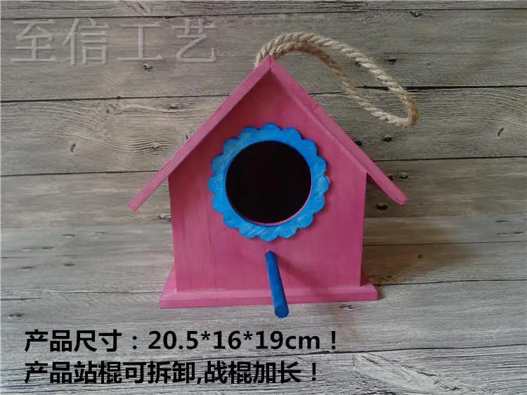 Натуральный Деревянный орнамент клетка для птиц уличный домик деревянный