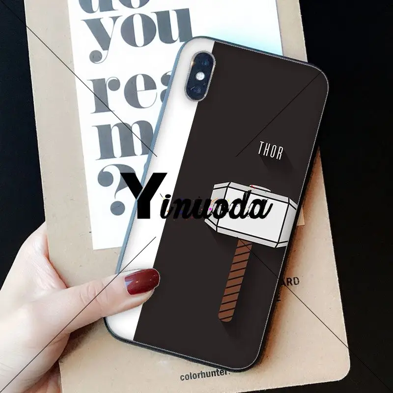 Yinuoda Deadpool Iron Man Marvel Avengers Phone Case cover Shell for Apple iPhone 8 7 6 6S Plus X XS MAX 5 5S SE XR Cellphones