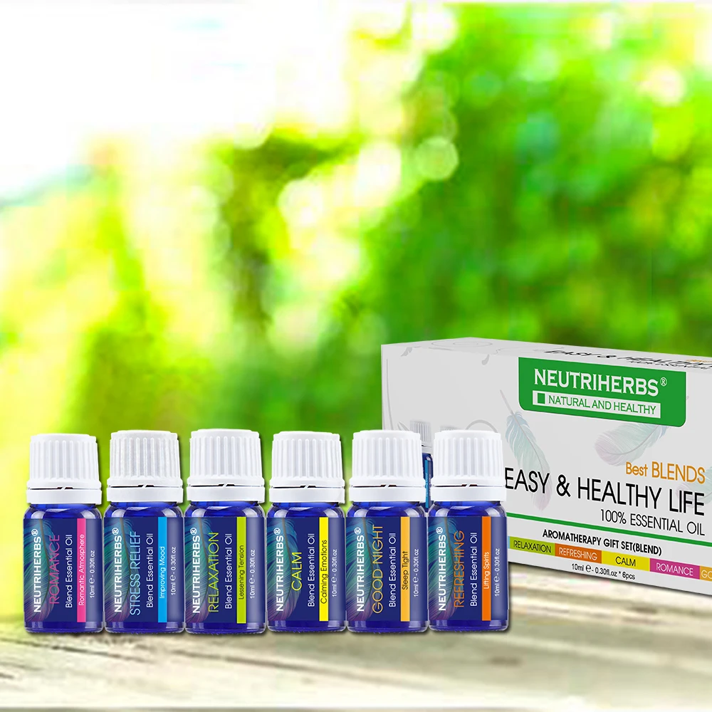 Neutriherbs набор натуральных эфирных масел 6 шт. диффузор эфирное масло для массажа, ванны, увлажнитель ароматерапии