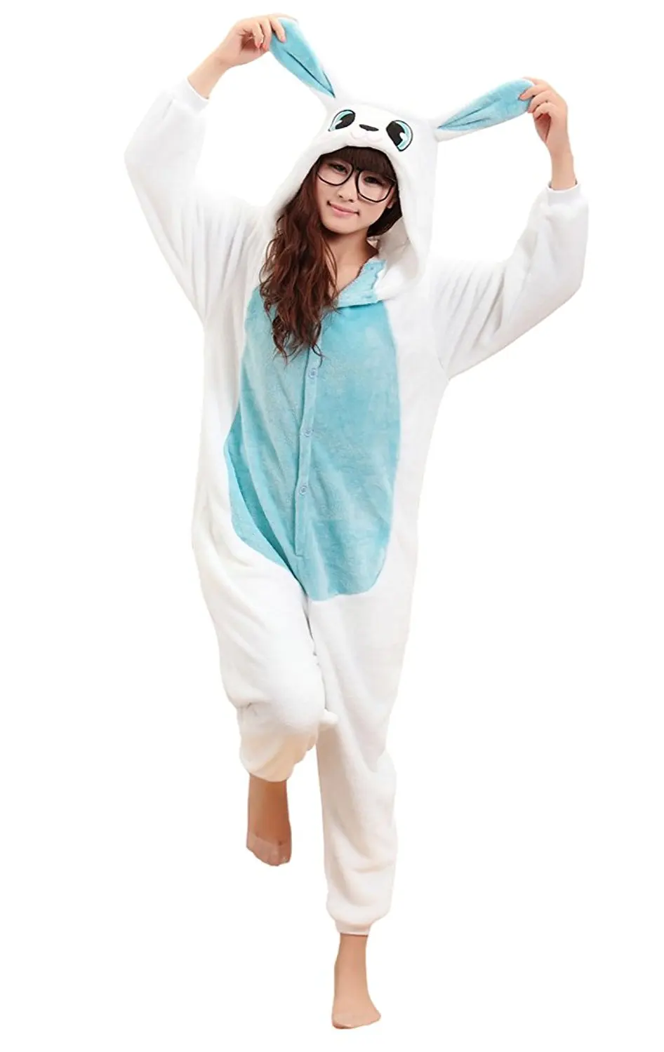 Кролик Onesie пижамы Домашняя одежда Lounge носят Косплэй костюм kugurumi onsie для Хэллоуина