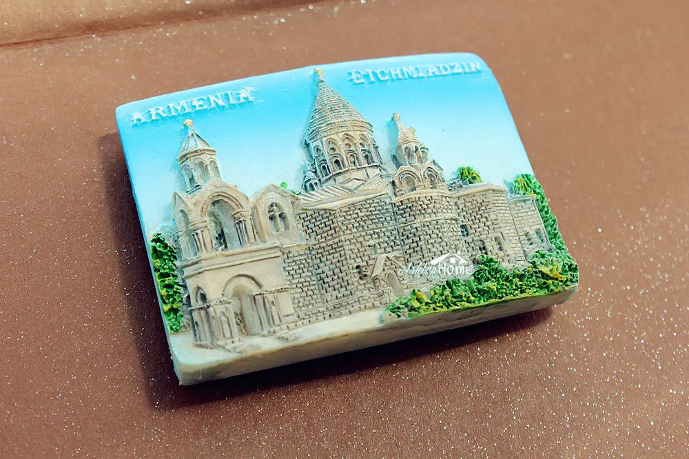 Туристический сувенир для путешествий в Армению Etchmiadzin 3D магнит на холодильник