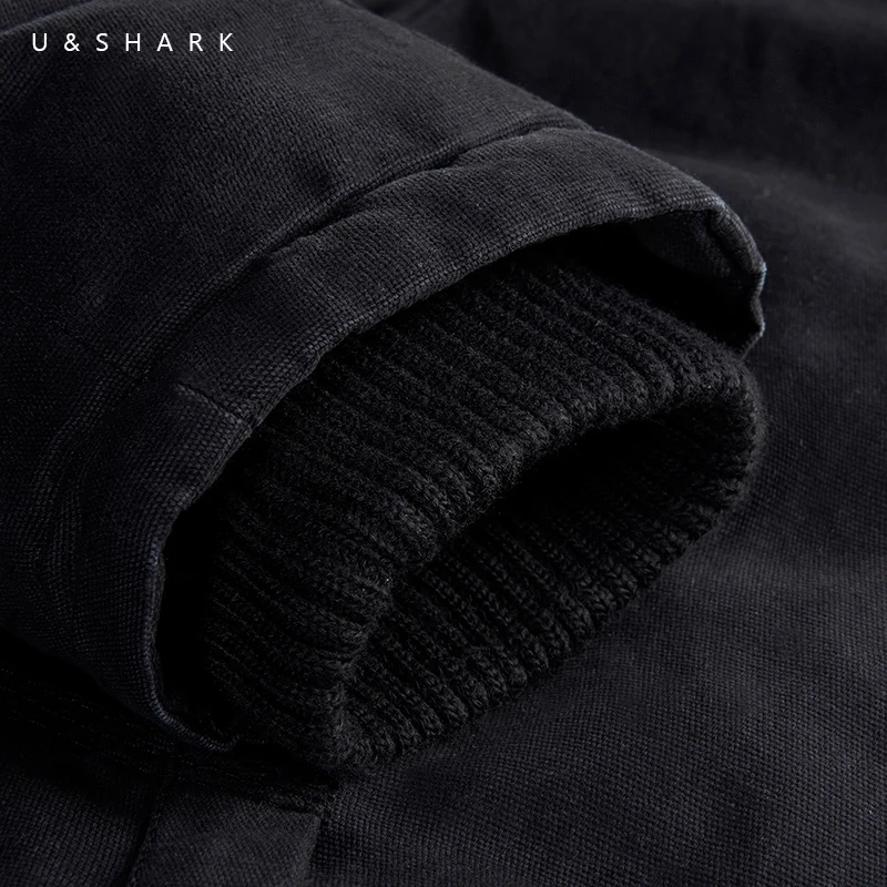 U &amp SHARK новинка зимы мужские хлопковые куртки пальто толстая верхняя одежда