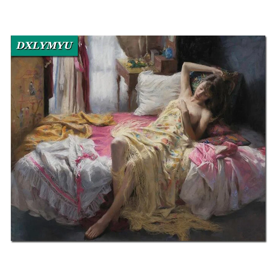 100% алмазная живопись сделай сам квадратная картина с сексуальным обнаженным