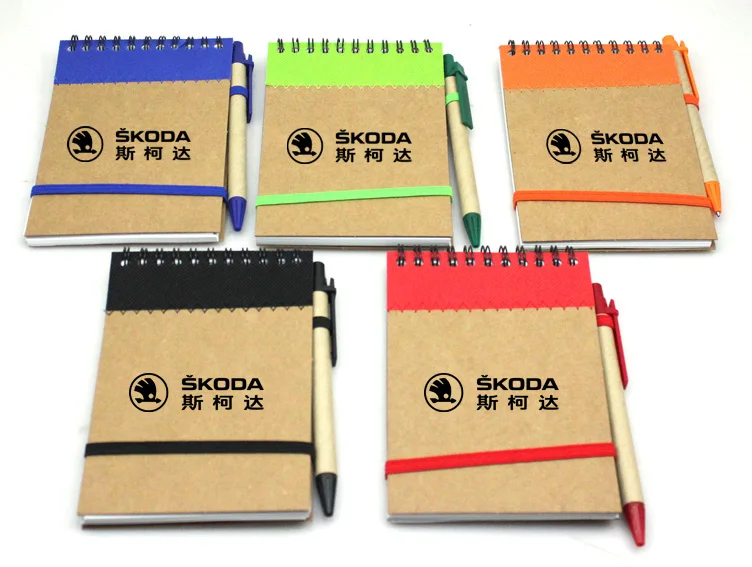 Free 1 Color  Customized Logo environmental protection notebook With pens stationery notebook, 1000pcs/lot