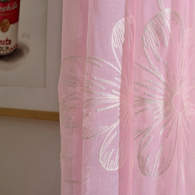 Деревенские Изящные цветочные цветы ручная вышивка прозрачные жалюзи