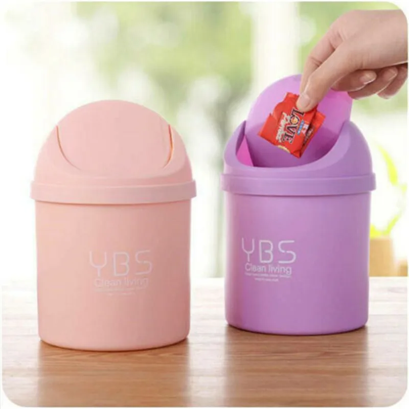 Мини Настольные мусорные баки труба настольные компьютеры креативная Крытая