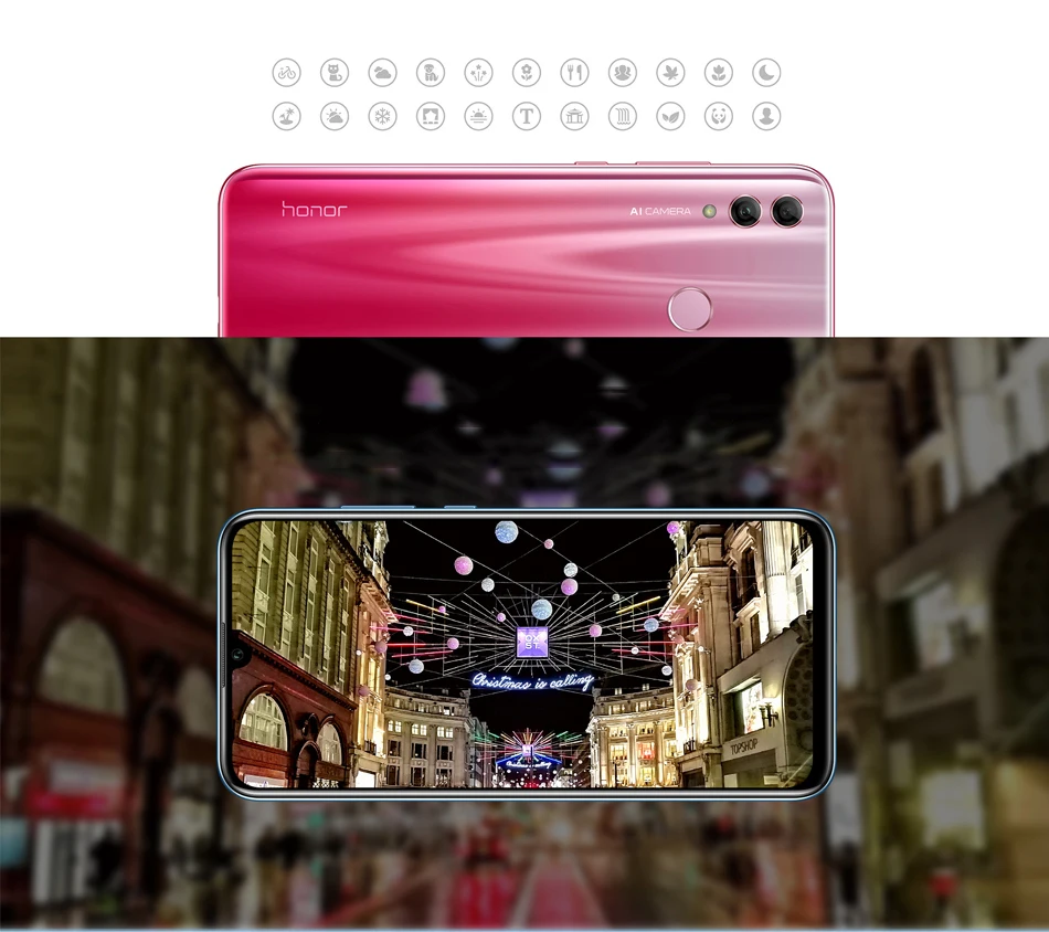 HONOR 10 lite, мобильный телефон, 6,21 дюймов, Kirin 710, Восьмиядерный, Поддержка Google play, разблокировка лица, отпечаток пальца, 3400 мАч
