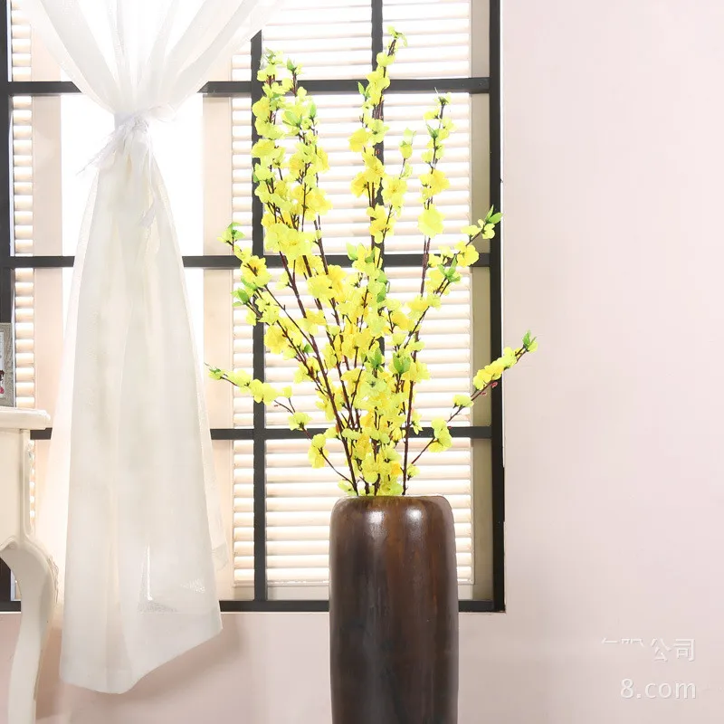 Good Luck Simulation Big Peach Flower Living Room Arrangement Floor Decoration Artificial 60 Cherry Branch | Дом и сад