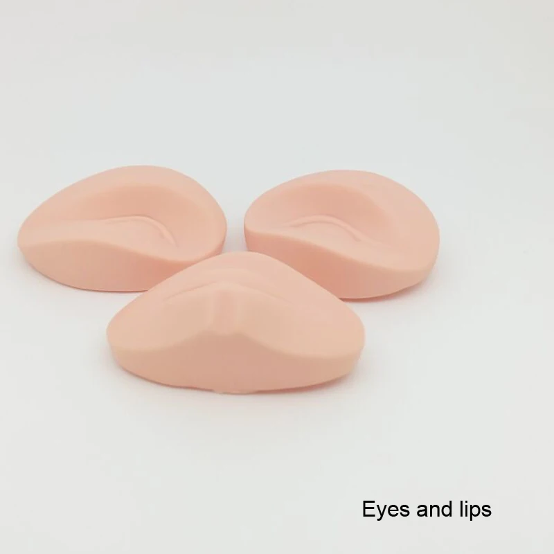 

New Tattoo Practice Fake Skin Sheet 3pieces lots eyes and lips fake skin Supply Free shipping