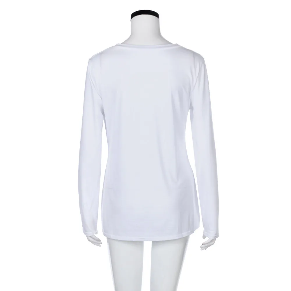 Модные футболки для беременных Рождественская одежда с длинными рукавами женщин