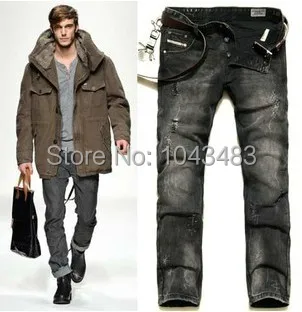 New Arrival 2014 fashion brand men's jeans top quality disel casual washed cozy denim straight pants Free shipping | Мужская одежда