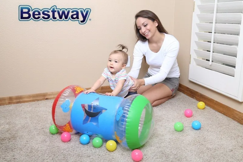52176 Bestway 64x33x33 см надувной детский шаговый ролик 25x13x1" детский для ползания роликовые игрушки