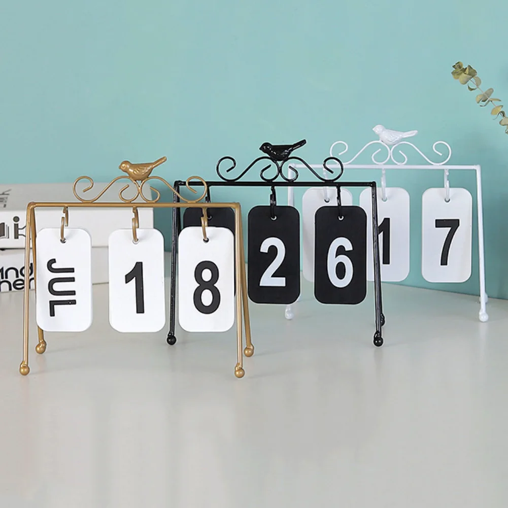 Новинка 1 шт. модный простой железный календарь с имитацией птиц поворотный для