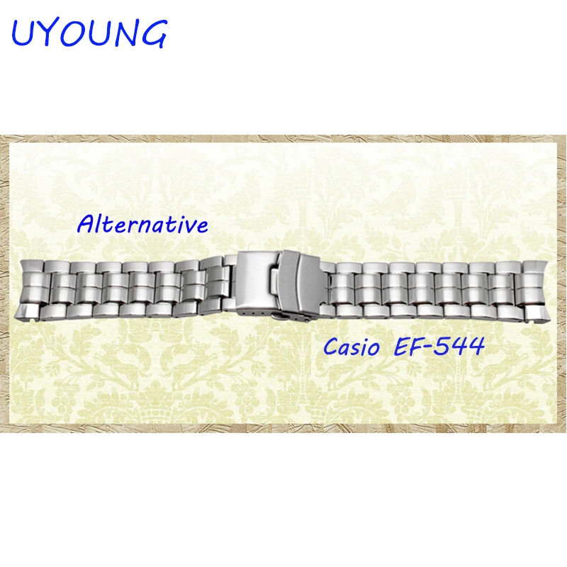 UYOUNG ремешок для часов Casio из нержавеющей стали браслет аксессуары серебристый