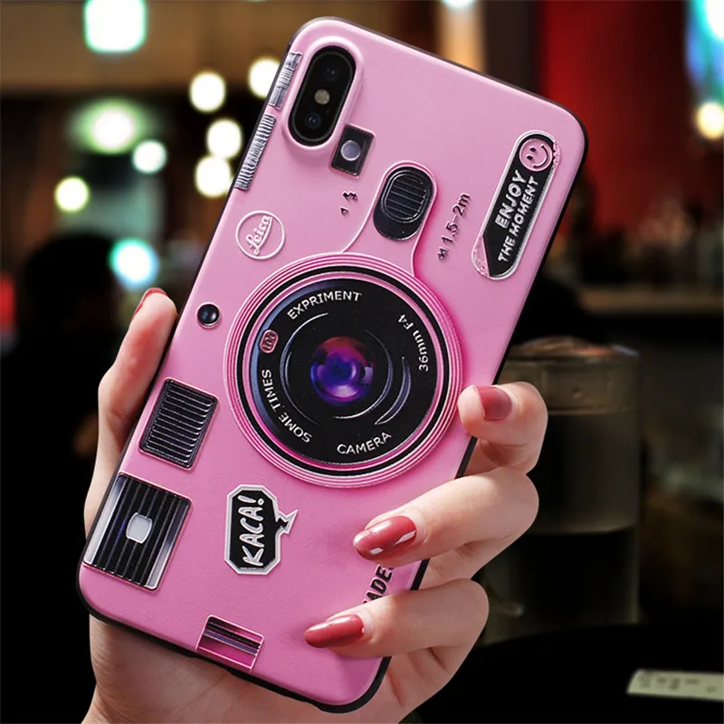 xjdafen 3D рельеф Камера чехол для samsung Galaxy S10 S10E S8 S9 S7 край M20 M10 J4 J6 плюс A9 A8 A7 Note 8 9 A30 A50 A70 TPU Защитный чехол - Цвет: xjdafen