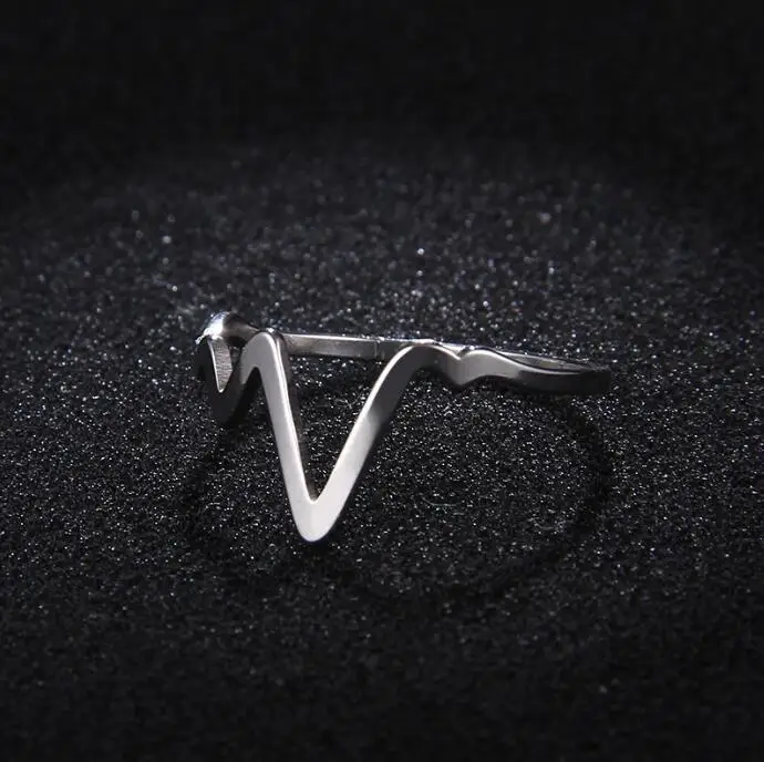 Серебристый DOTIFI 316L кольца из нержавеющей стали для женщин v-кольцо обручальное кольцо ювелирные изделия - Цвет основного камня: Серебристый