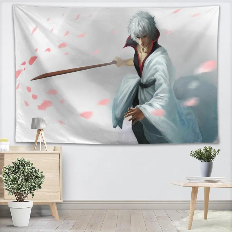 Gin Tama Wall Tapestry Customizable Your Pattern Yoga Office Sofa Bedspread For Kids Room College Dorm Decoration | Дом и сад