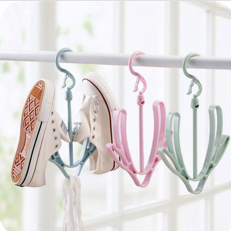 Plastic Shoes Drying Rack Shelf Stand Hanger Organizer Vertical Hang Clothes Balcony Sun Racks | Дом и сад