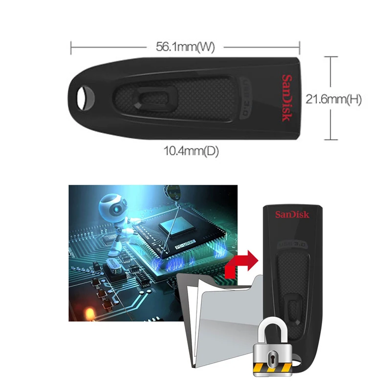 Sandisk CZ48 ULTRA USB 3.0 Flash Drive 64GB Pen 16GB 32GB 128GB 256GB USB3.0 Memory Stick Pendrive Read Speed up to 130M/s | Компьютеры и