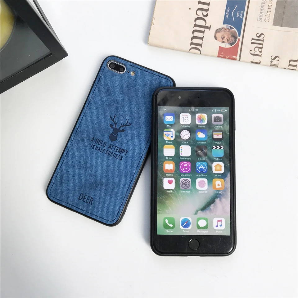 Тканевый Винтажный чехол с оленем для iphone XS MAX XR X SE 5 5S 6s 7 8 Plus OnePlus 6 из силикона +