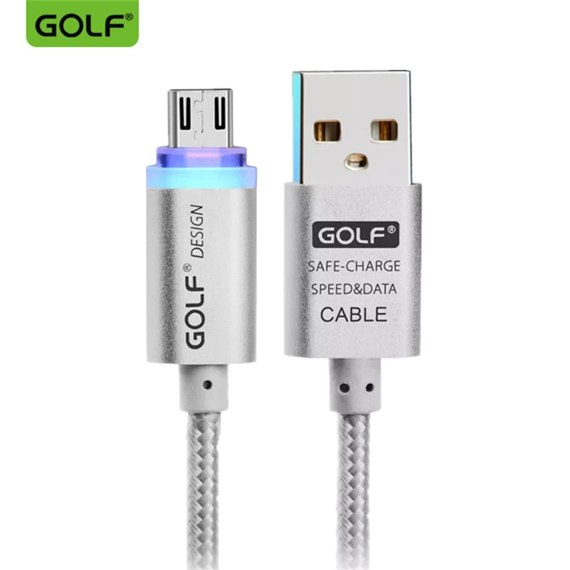 Кабель для быстрой зарядки GOLF 1 м умный светодиодный кабель Micro USB синхронизации