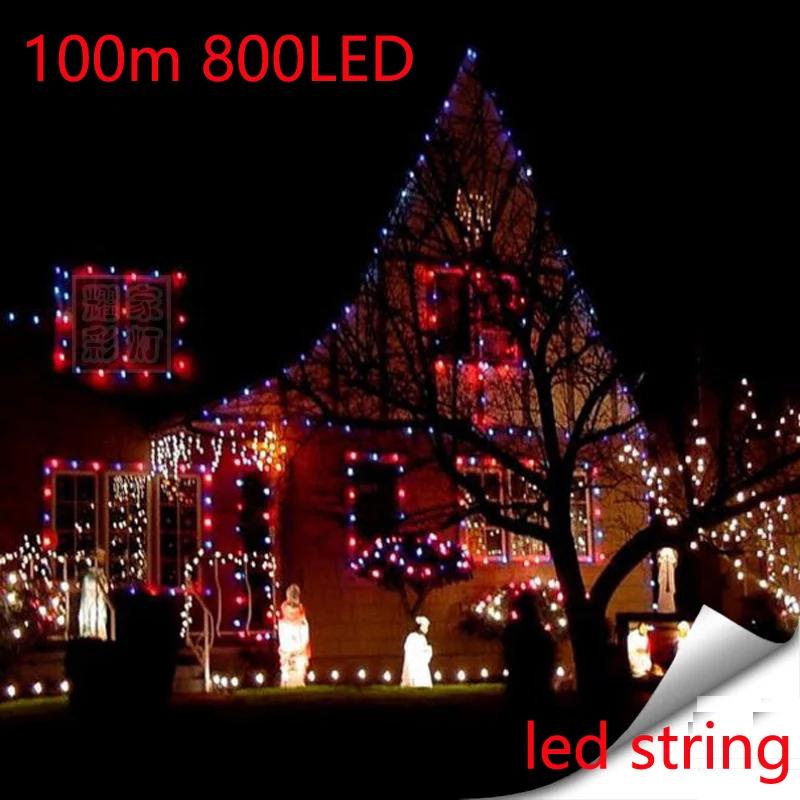 

5pcs 100M Waterproof Outdoor Home Hotel LED Fairy String Lights 800PCS Lamp Christmas Party Wedding Holiday Decoration 220v