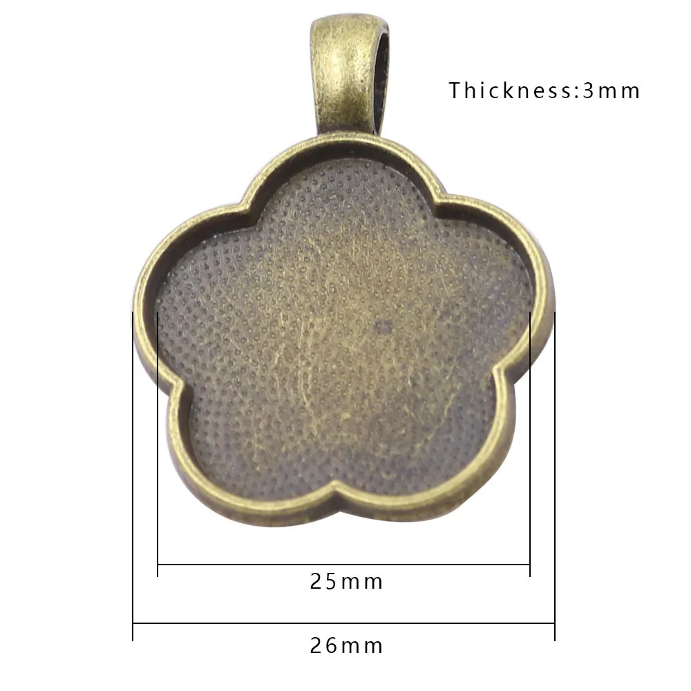 Ювелирные изделия ZHUBI рамки Цветочные Подвески 25 мм винтажный античный кабошон