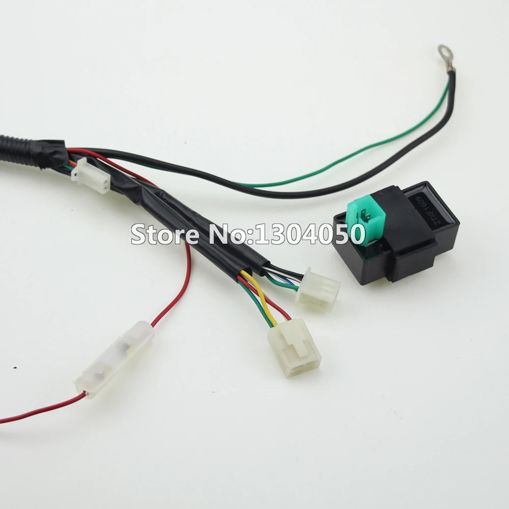 Full Kick Electric Start Engine Wiring Harness Loom Coil C7HSA SPARK PLUG 50 70 90 110 125cc Quad Pit Dirt Bike ATV Dune Buggy | Автомобили