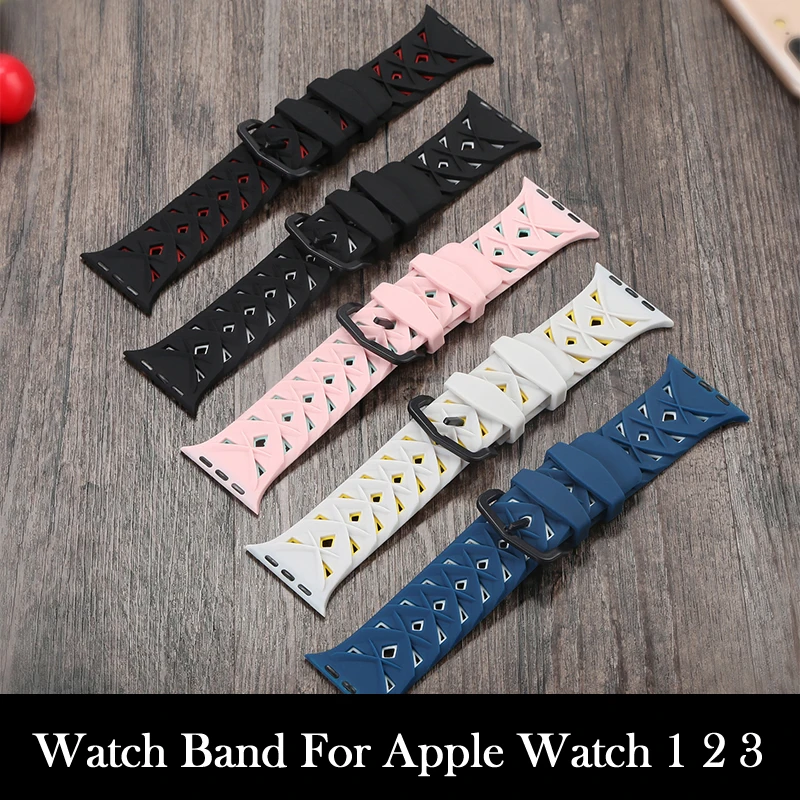 

Силиконовый ремешок для наручных часов Apple Watch Series 4, для Apple Watch Series 1, 2, 3