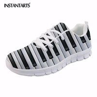 instantarts 2020 hot mens casual flat shoes music notes with piano keyboard printed mesh sneakers breathable male comforrtable