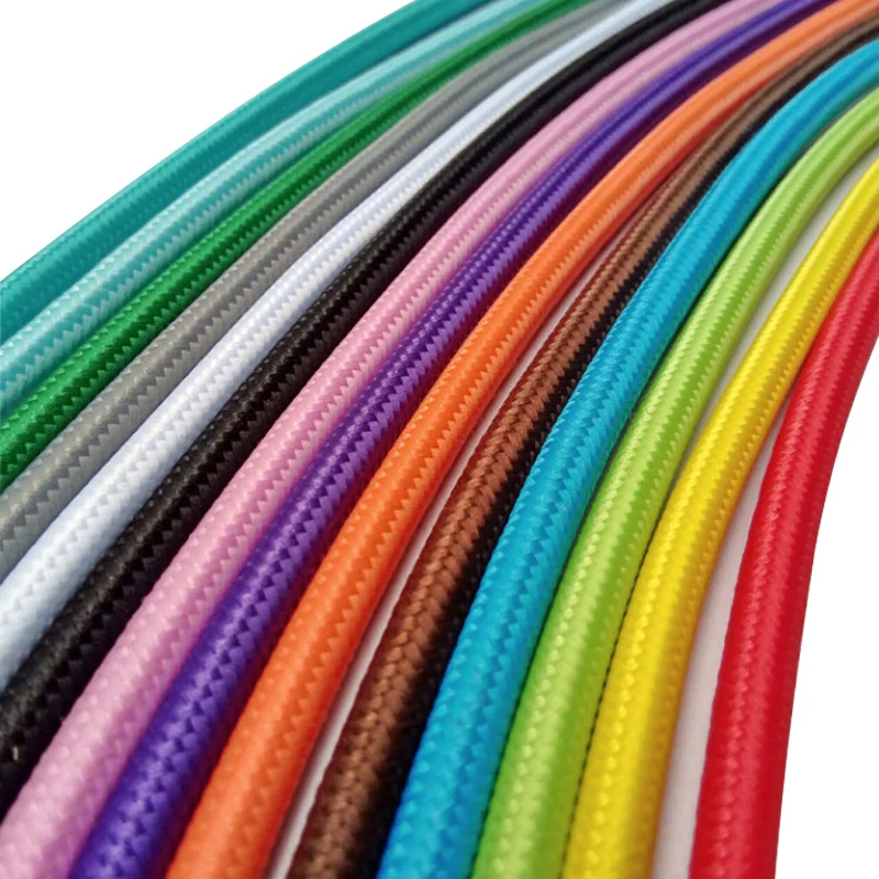 Винтажный Плетеный тканевый светильник 5 м 10 2 цвета шнура электрический провод